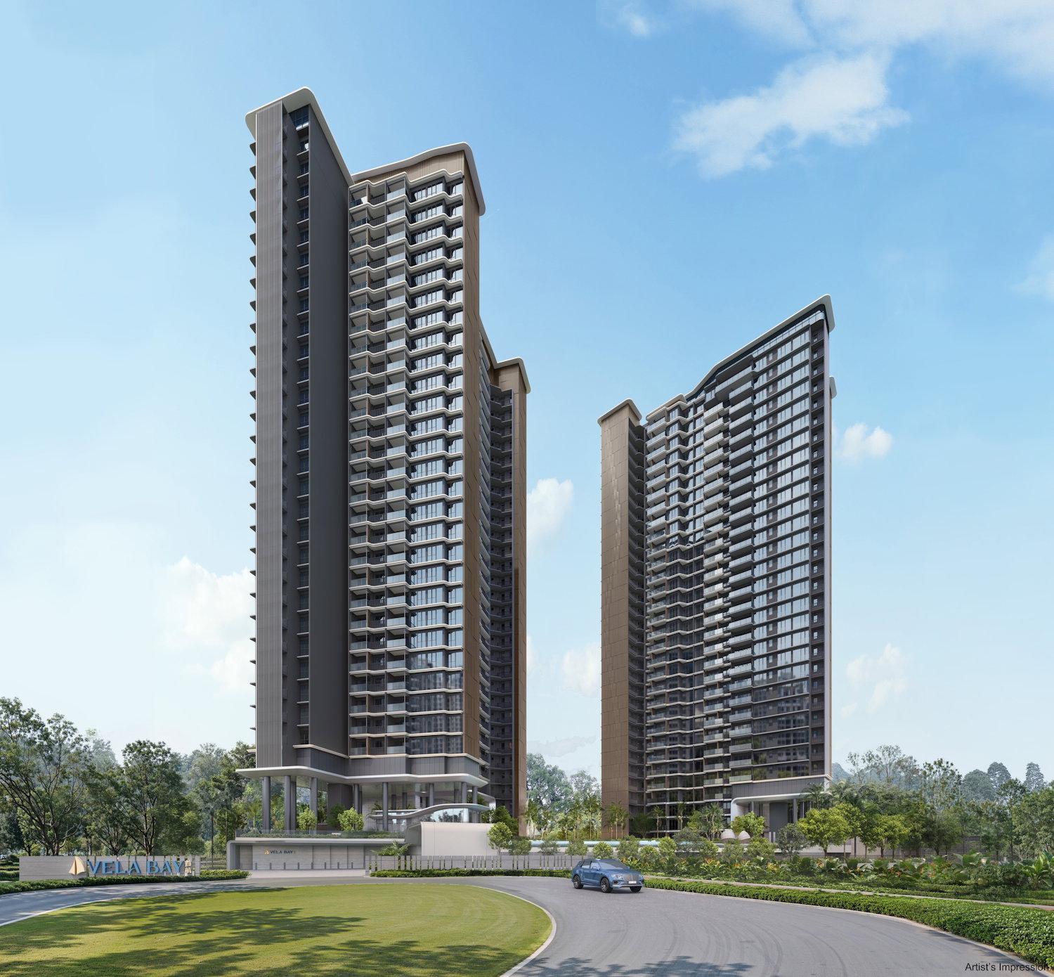 Vela Bay — arrival plaza and entrance drop-off, artist's impression